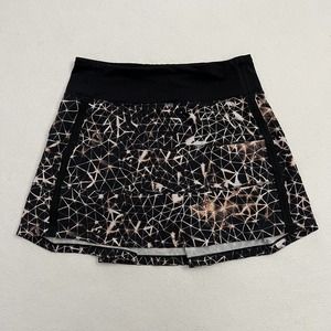 Lululemon Sugar Crush Multi Black Pace Rival Skirt II Tennis Golf Skort 2 Reg